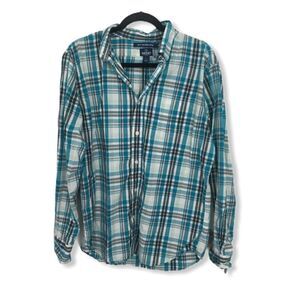 Old navy SZ L button down plaid shirt